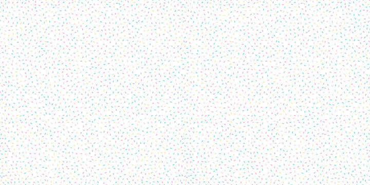 Seamless colorful sprinkle pattern on white background, sweet candy style decoration for fun design themes