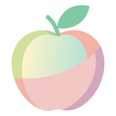 Abstract apple in pastel color block