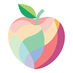 Abstract apple in pastel color block