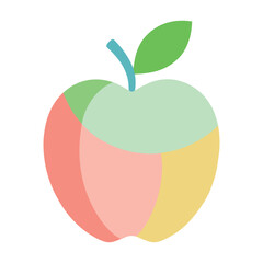 Abstract apple in pastel color block