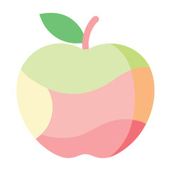 Abstract apple in pastel color block