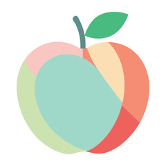 Abstract apple in pastel color block