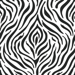 Fototapeta premium Black and white zebra stripe pattern seamless texture background zebra stripes animal print