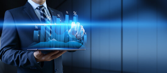 Financial Growth Strategy and Data Visualization with Interactive Graphs and Percentages in...