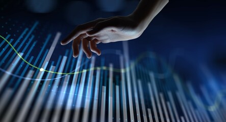 Interactive Data Analysis and Forecasting. Business and finance concept.