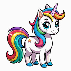 Naklejka premium Whimsical Unicorn Drawing for Kids and Fantasy Lovers