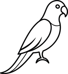 Perched Parrot Vector Drawing with Minimalist Style