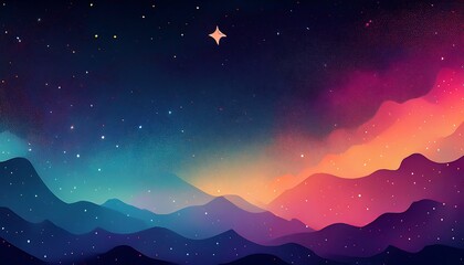 Colorful Abstract Galaxy with Glowing Stars