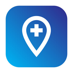 Line icon of add location symbol, used for maps or navigation tools.