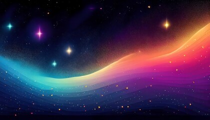 Colorful Abstract Galaxy with Glowing Stars