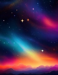 Colorful Abstract Galaxy with Glowing Stars
