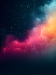 Colorful Abstract Galaxy with Glowing Stars