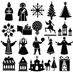 A Collection of christmas icons set
