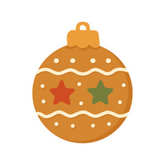 A gingerbread ornament cookie decorated with stars and icing. This gingerbread ornament cookie brings festive cheer.
