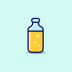 Juice bottle cute retro cartoon vector hand drawn