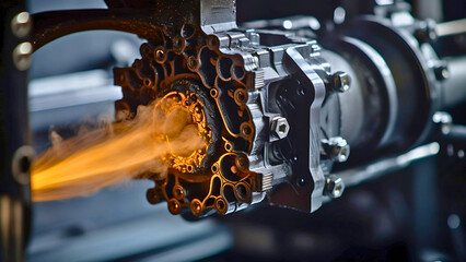 3D Printer Nozzle Close-Up Creating Object with Additive Manufacturing Precision | Generative AI