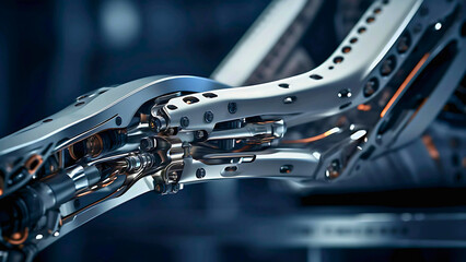 Robotic Arm Joint Close-Up with Detailed Engineering and Metallic Precision | Generative AI