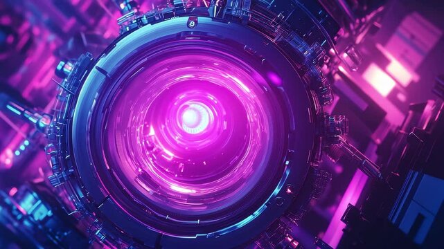 Futuristic Technology Energy Tunnel Abstract Background Video