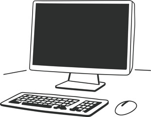 computer monitor with mouse