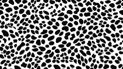 Black and white dalmatian spots pattern seamless background animal print black spots