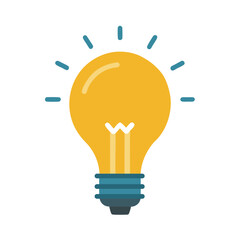 Flat Color Style and Minimalist Lightbulb with Wire Design Vector Illustration
