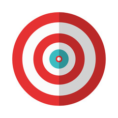 Flat Color Style and Minimalist Target with Bullseye Icon Vector Illustration