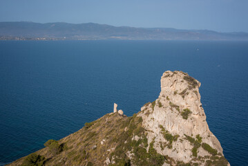 Panoramic view of the coastline in Cagliari, Sardinia.