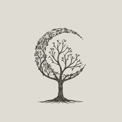abstract tree with roots