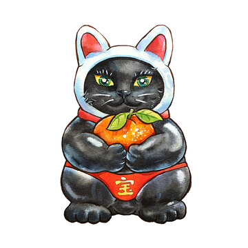 Cat Wish Statue - Big Orange, Big Blessings