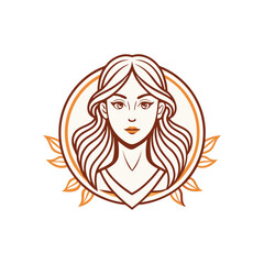 Women face line art logo, icon, vector design for a beauty brand 