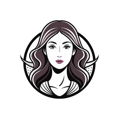 Women face line art logo, icon, vector design for a beauty brand 