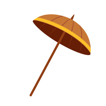 Traditional kerala festival umbrella isolated on transparent background, png image 