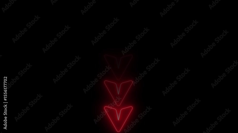 Aufkleber abstract glowing neon arrow loading animation. neon arrow animation on black background. arrow loop 
