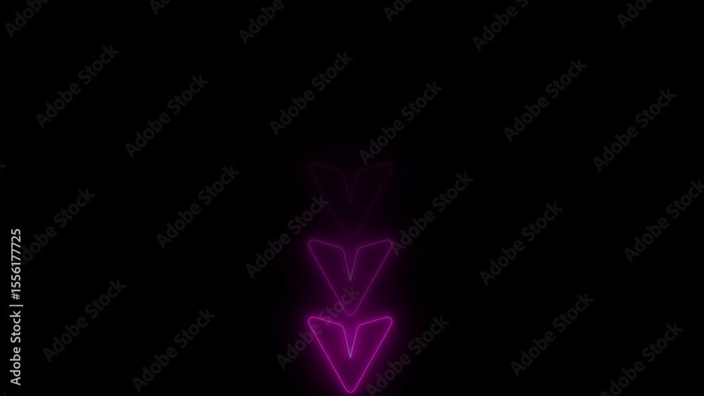Aufkleber abstract glowing neon arrow loading animation. neon arrow animation on black background. arrow loop 
