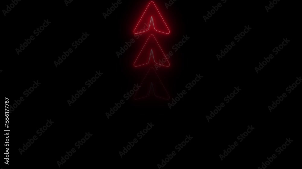 Aufkleber abstract glowing neon arrow loading animation. neon arrow animation on black background. arrow loop 