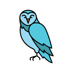 snowy owl color line icon for digital and print projects. Arctic animals.