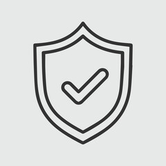 Simple shield icon with a checkmark inside indicating security and approval