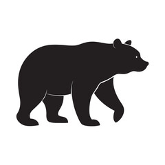 Bear walking side profile silhouette