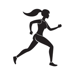 Woman running fitness silhouette vector illustration