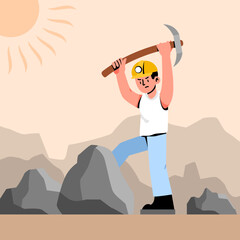 Mine worker illustration