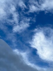 Blue Sky Background with Soft White Clouds