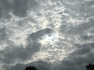 Sunlight Breaking Through Overcast Clouds
