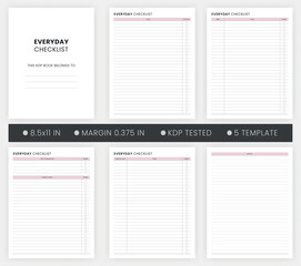 Everyday Checklist template, Editable Daily Checklist