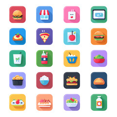 Vibrant icons for restaurant branding and interfaces.
