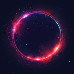Glowing circle in the dark background	
