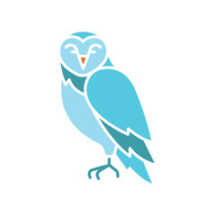 snowy owl color flat icon for digital and print projects. Arctic animals.