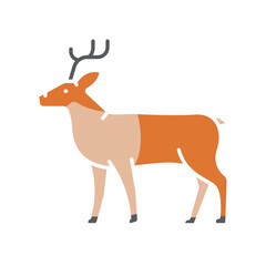 
caribou color flat icon for digital and print projects. Arctic animals.