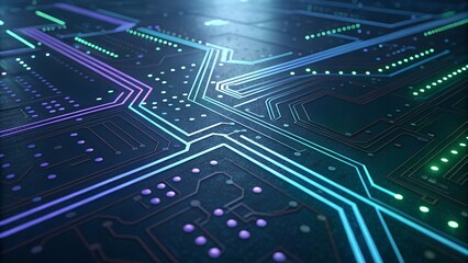 Obraz premium blue circuit board