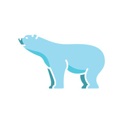 polar bear color flat icon for digital and print projects. Arctic animals.