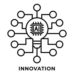 SINGLE ICON INNOVATION, IDEA WITH CHIPS ICON, ICON LINE